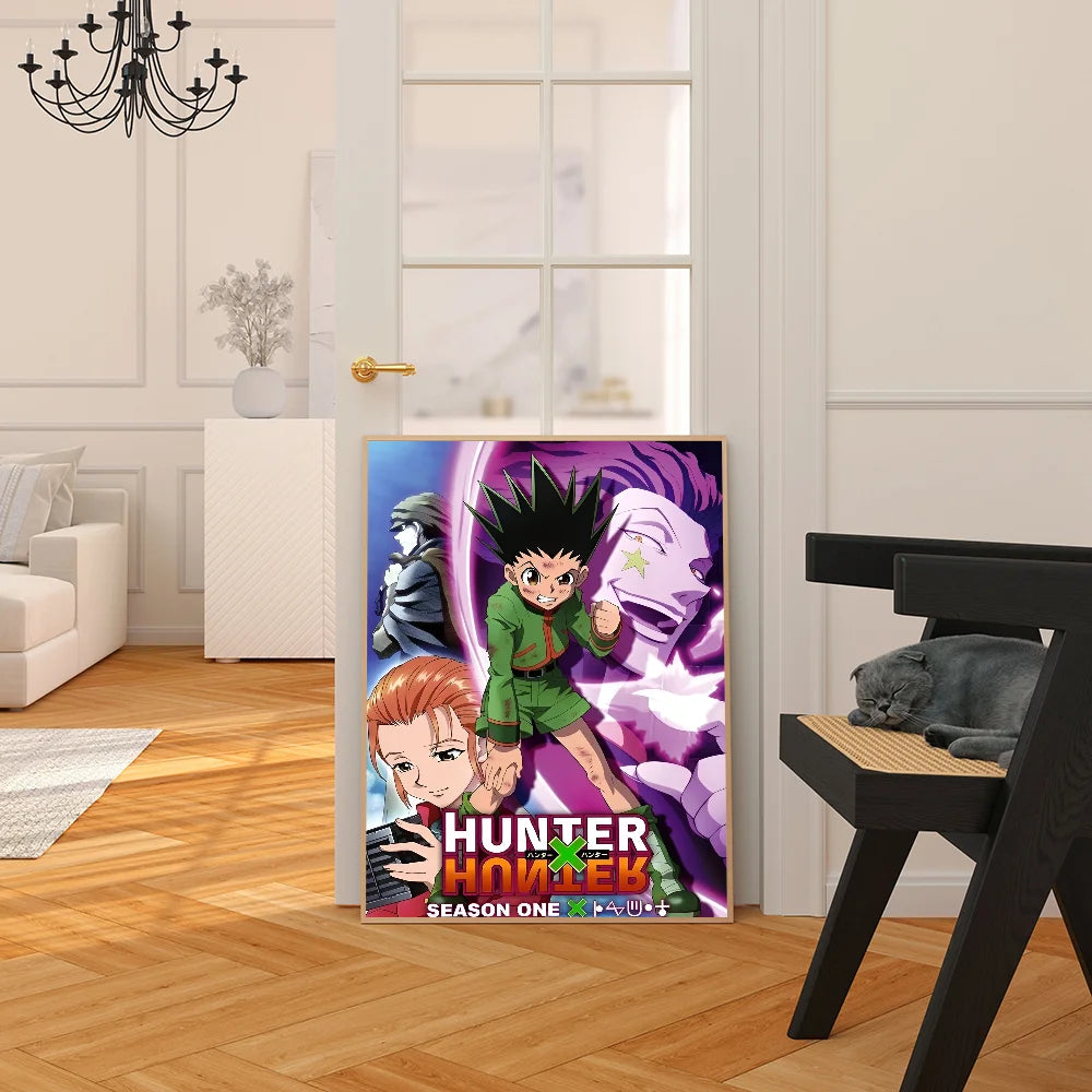 Anime Hunter X Hunter Classic Movie Posters Fancy Wall Sticker for Living Room Bar Decoration Room Wall Decor