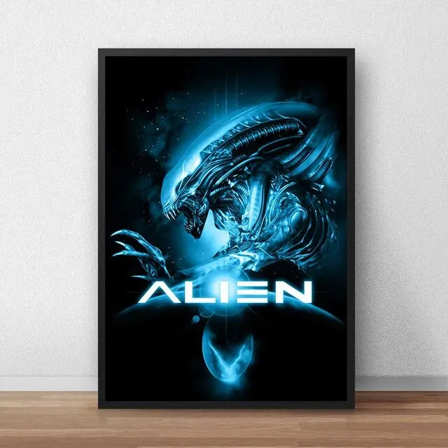 Classic Sci-Fi Alien Movie Poster, Retro Style Canvas Painting, Astronaut Space Print, Ideal Wall Art for Home Room Decoration