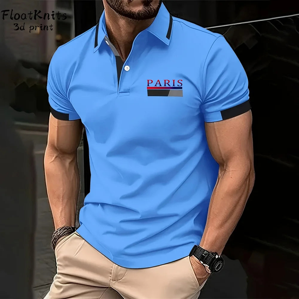 Summer Simple Men's Clothing Business Short Sleeved T-Shirt for Men Fashion Lapel Polo Shirt New in Tops & Tees Street Polos Man