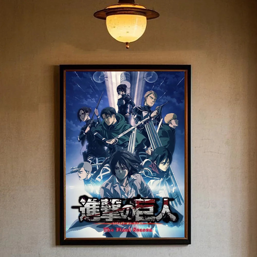 A-Attack on Titan Poster art sticky wall waterproof home living room bedroom bar aesthetic decoration