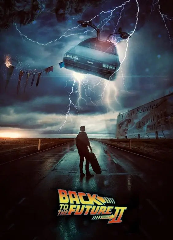 Back To The Future Car Canvas Art Print Retro Movie Wall Decor for Living Room Home Decor Poster