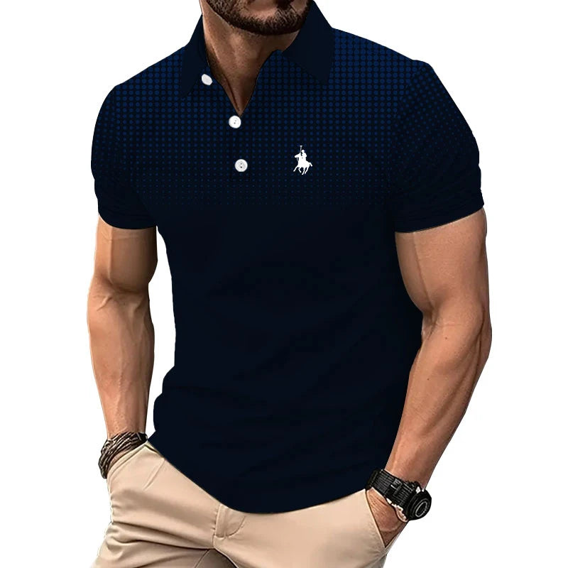Men Clothes New Summer Short Sleeve Sport Lapel Polo Shirt Men Personality Casual 3D Digital Print Polo Shirt Men Sport Polo