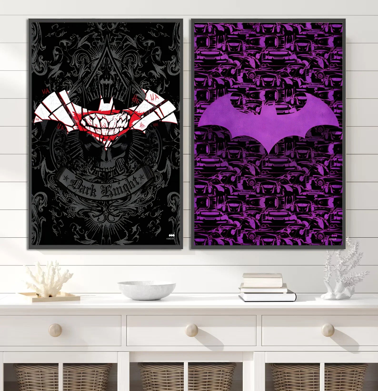 DC Superman Logo Self-adhesive Poster Movie Wallpaper Figures Home Decoration Painting Wall Art Batman Room Decor Kids Gift