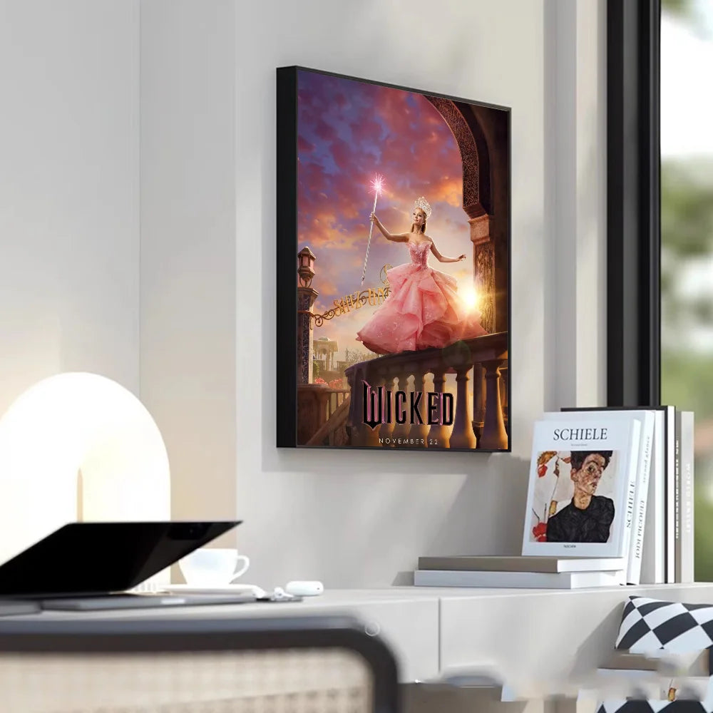 Movie W-Wicked 2024 Poster Poster HD art sticky wall waterproof home living room bedroom bar aesthetic decoration