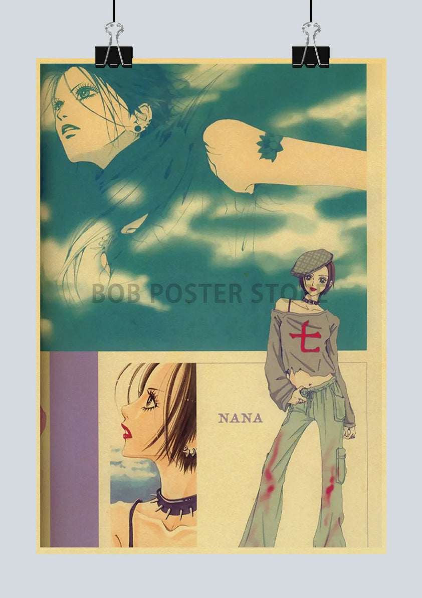 Japan Anime NANA Posters Retro Kraft Paper Sticker Poster 2021 Arrivals Bar Cafe Decor Nostalgia Gift Funny Prints Wall Painting