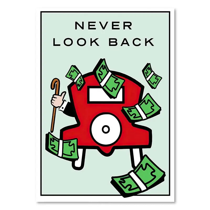 Monopoly Millionaire Dollar Money Poster Cartoon Figure Motivational Quote Canvas Painting Room Wall Art Picture For Home Decor