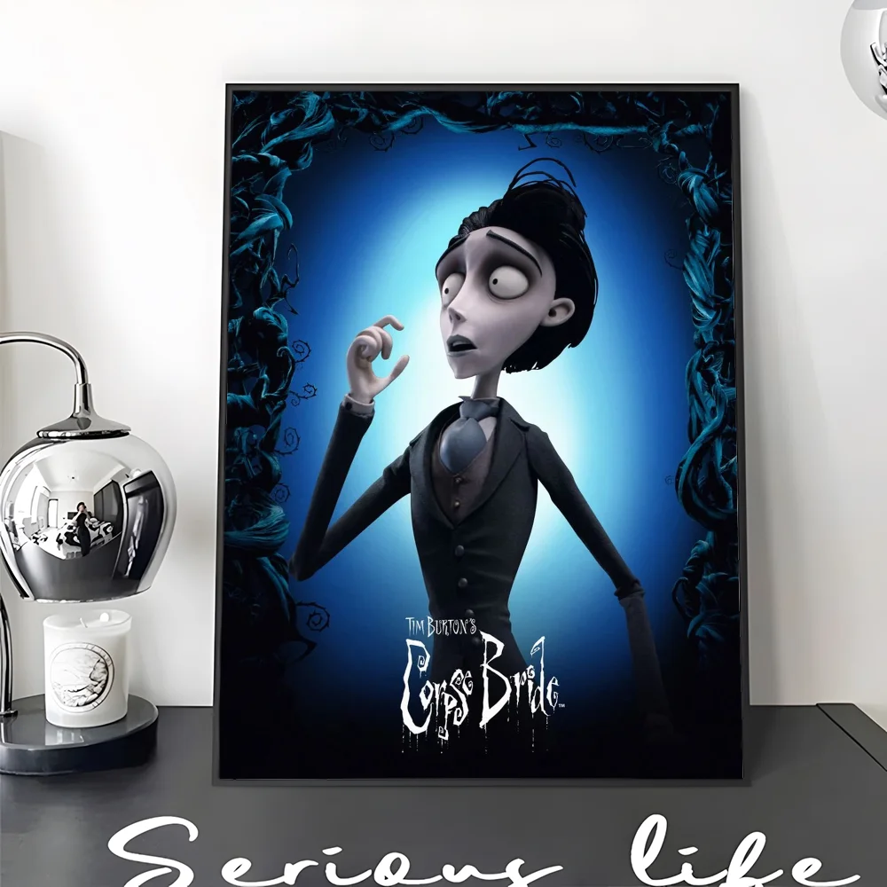C-Corpse Bride Cartoon Movie Sticky Posters Retro Kraft Paper Sticker DIY Room Bar Cafe Aesthetic Art Wall Painting
