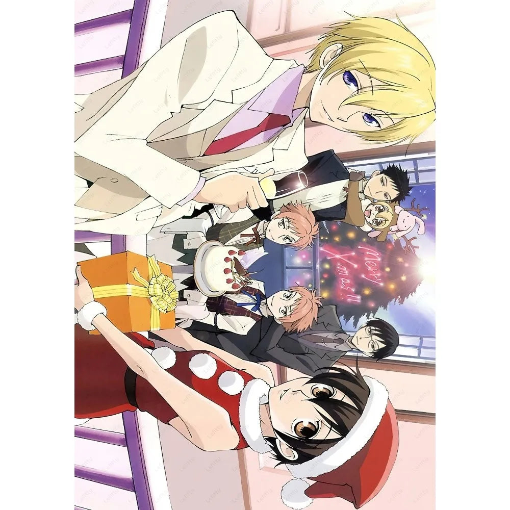 Anime Ouran High School Host Club Pink Poster Sticky Wall Art Printing Waterproof Home Living Bed Room Bar Aesthetic Decor