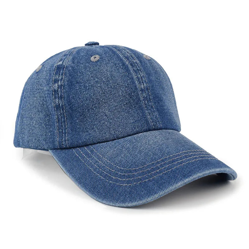 Vintage Washed Cotton Baseball Cap Men Women Denim Dad Trucker Hat Outdoor Adjustable Snapback Cap