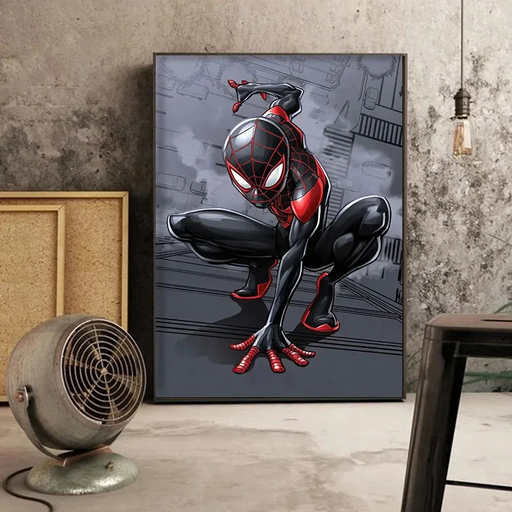 MINISO Canvas Painting Marvel Movie Avengers Superhero Wall Art Posters SpiderMan Home Room Decoration Murals Print Picture Gift