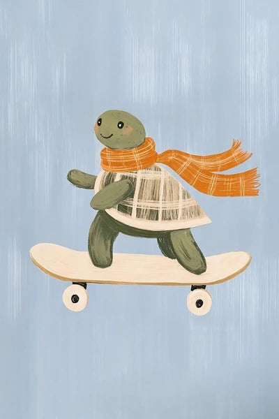 Funny Animals Rabbit Dog Bear Cat Lion Skateboard Posters Prints Crocodile Wall Art Canvas Nursery Pictures for Kids Room Decor