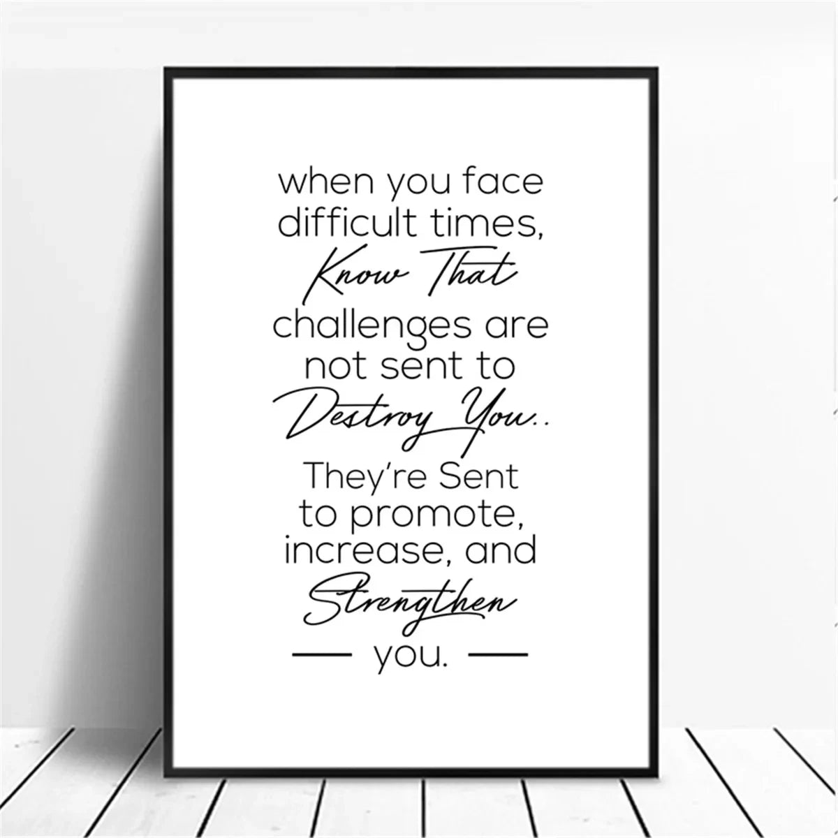 Canvas Painting Positive Energy Phrases Motivational Words Quote Poster Black and White Minimalist Wall Art Pictures Home Decor