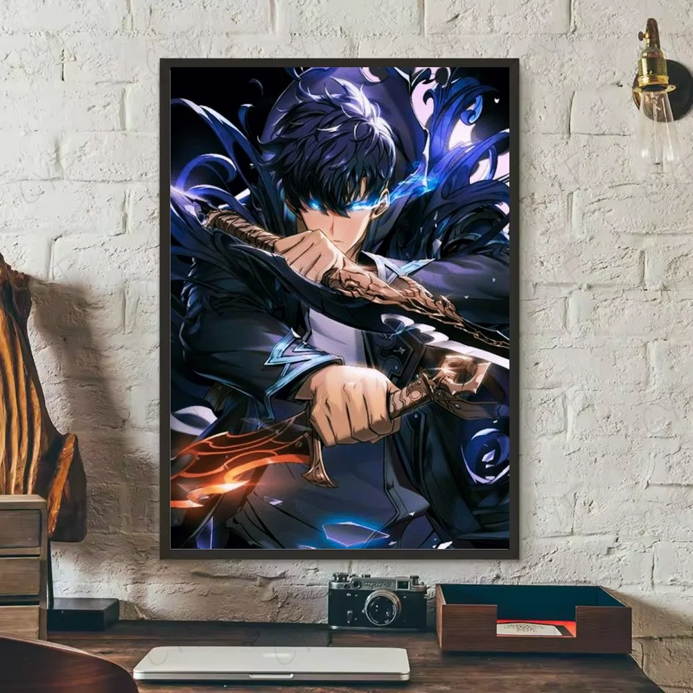S-Solo Leveling Anime Poster HD art sticky wall waterproof home living room bedroom bar aesthetic decoration