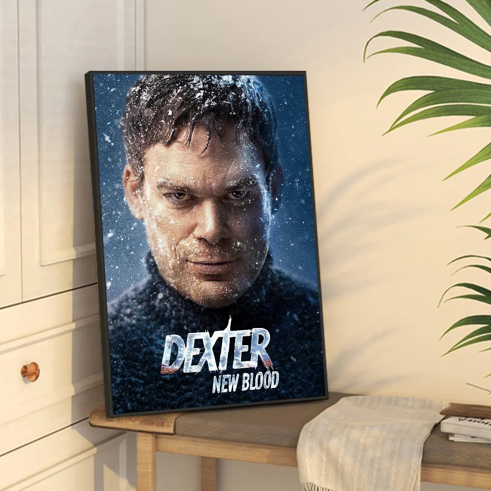 D-Dexter Movie Whitepaper Poster Waterproof Paper Sticker Coffee House Bar Aesthetic Art Wall Painting