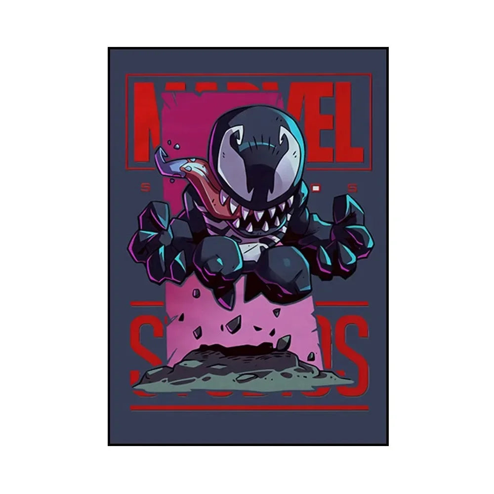 MINISO Canvas Painting Picture Print Marvel Wall Art Posters SpiderMan Iron Man Avengers Superhero Disney Kid Room Decor Cartoon