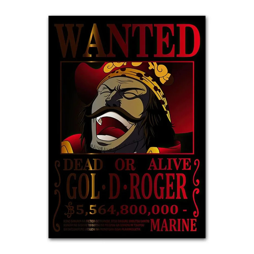 One Piece canvas Wanter Canvas Poster Anime Luffy Ace Chopper Zoro Wall Sticker office Home Sticker Paintings For Kids Gifts