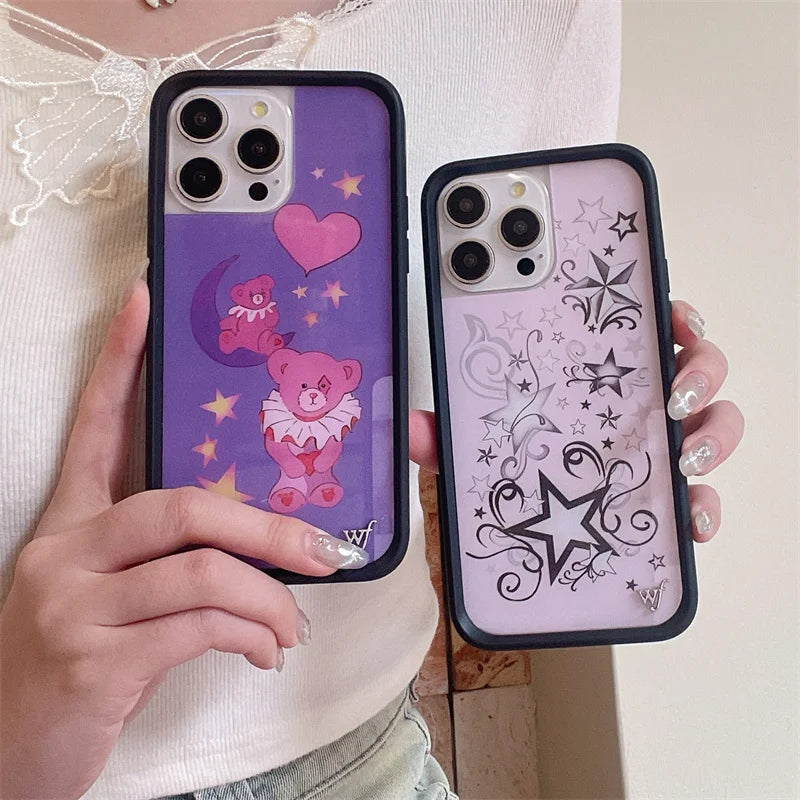 Wildflower 3D Super Star Mushroom Phone Case for iPhone 16 15 14 13 12 Pro Max Plus WF Bear-y Cute Leopard Safari Babies Cover