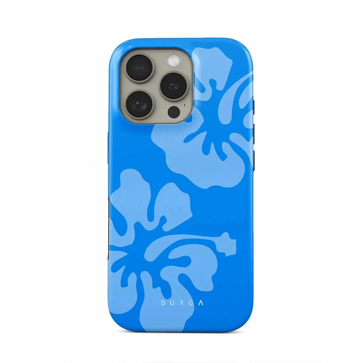 Blue Petals Ins BURGA Phone Case for iPhone 16 15 14 13 12 11 X XS XR XSMAX 7 8 Pro Max Plus Luxury Double-layer Back Cover