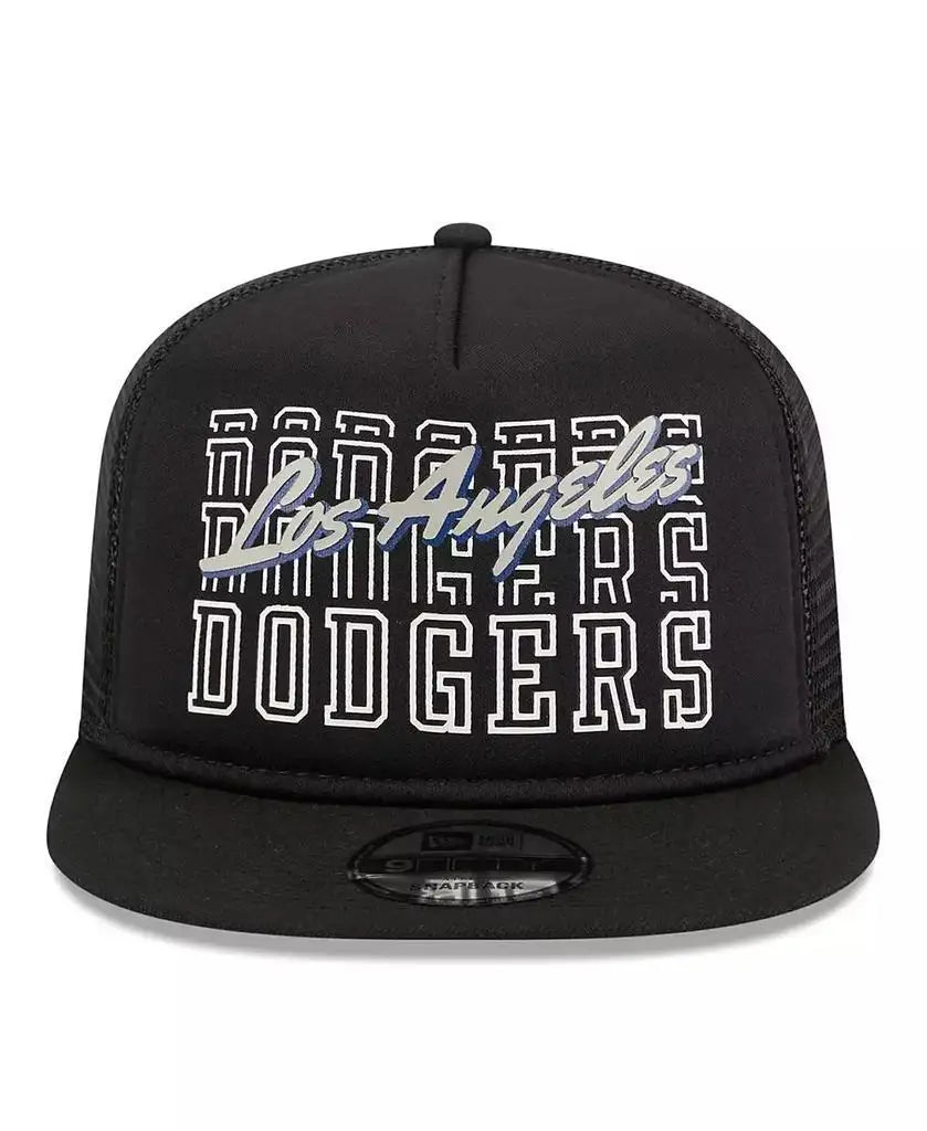 New Era | Men's Black Los Angeles Dodgers Street Team A-Frame Trucker 9FIFTY Snapback Hat