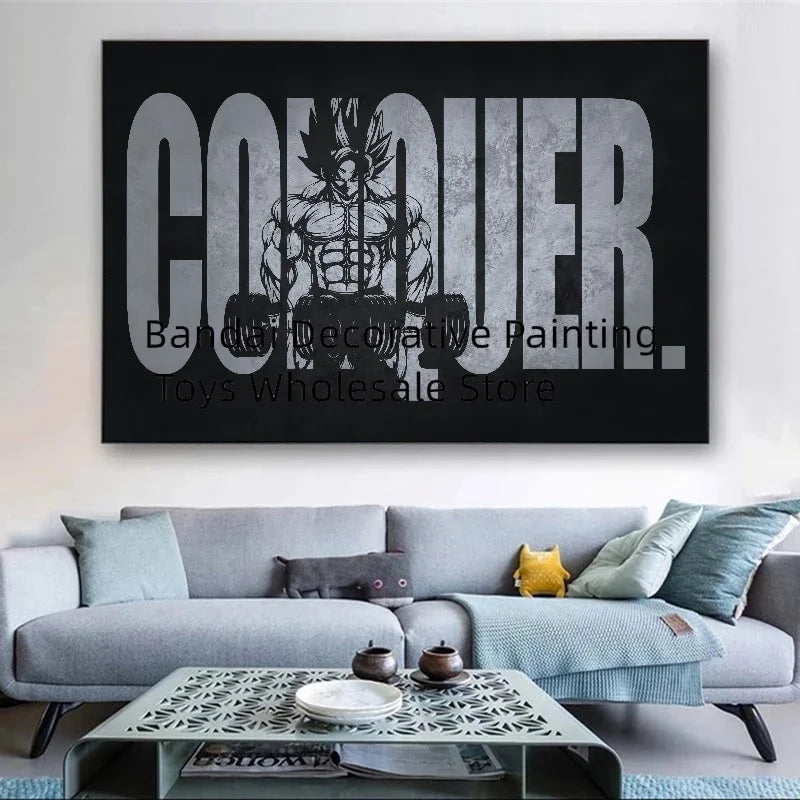 Bandai Classic Anime Goku Vegeta Dragon Ball Mural Cartoon Home Decor Living Room HD Poster Painting Christmas Gift for Children