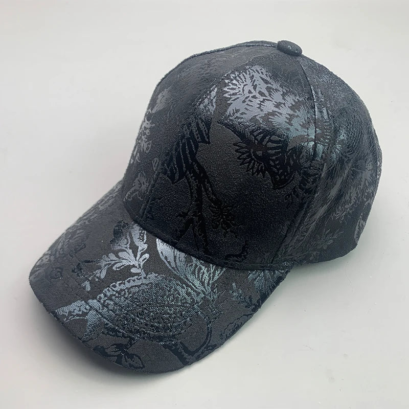 New Elegant Flower Leaf Vegan leather Streetwear Men Women Baseball Hats Cotton Kpop Funny Fashion Breathable Sport Hip Hop Caps
