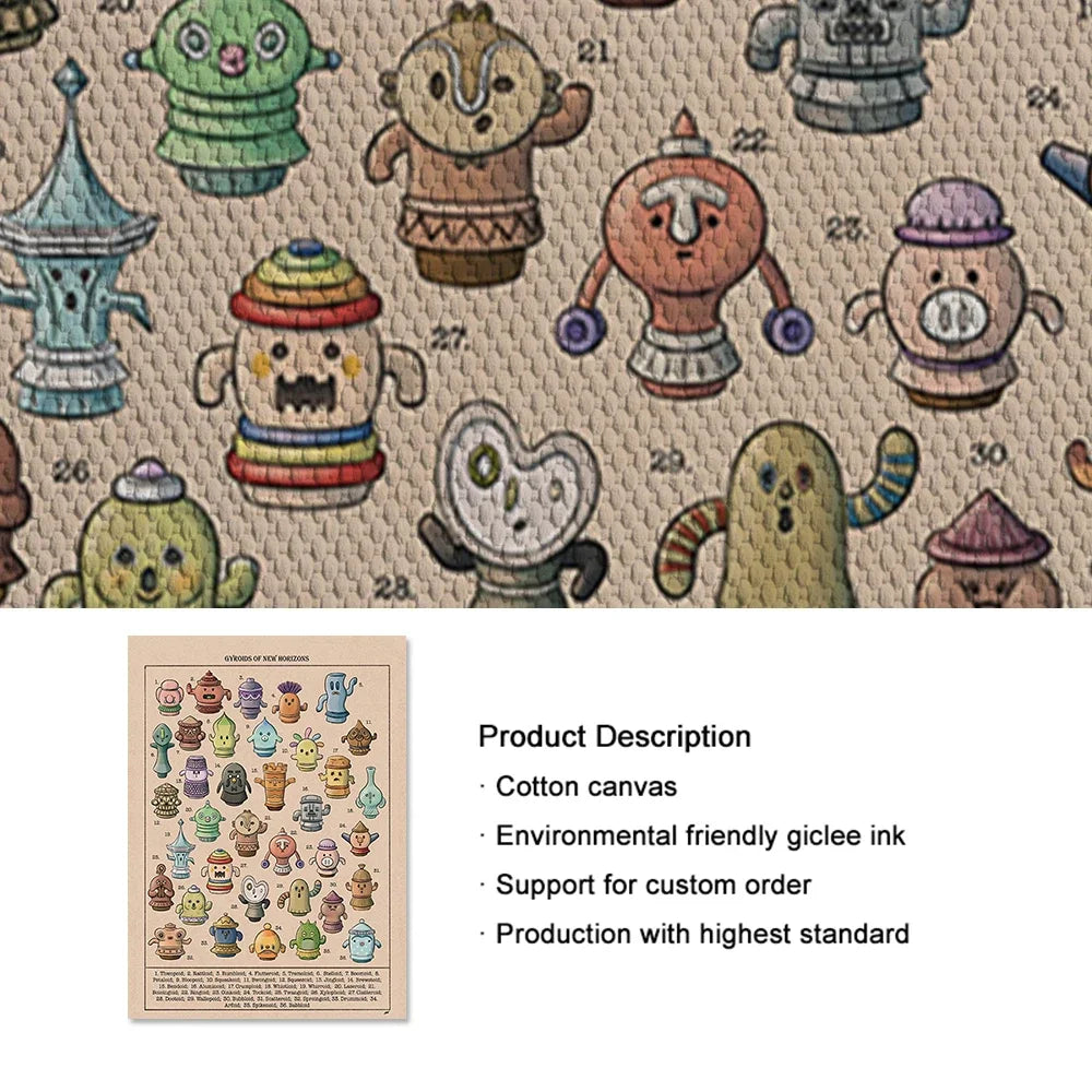 Animal Crossing New Horizons Botanical Poster Print Gyroids of New Horizons Canvas Painting Bedroom Home Room Wall Decoration