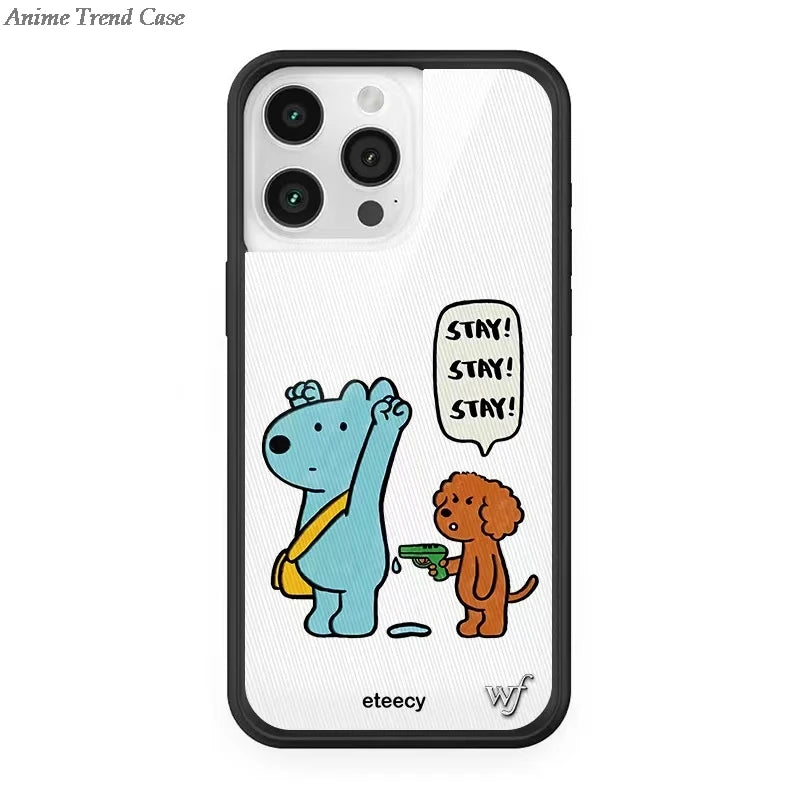 Wildflower 3D Wonderland Rabbit Phone Case for iPhone 16 15 14 13 12 Pro Max Plus 15plus Gemstone WF metal Logo Cover Funda