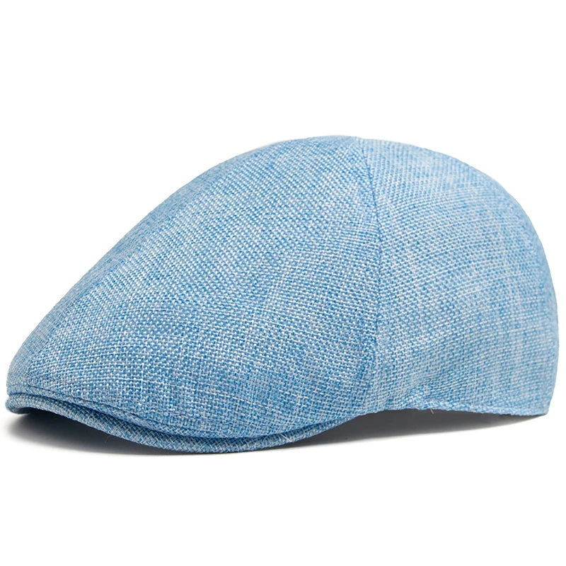 New Summer Linen Beret Men Sun Visor Flat Hat Women Fashion Berets Breathable Newsboy Cap Luxury Vintage Caps Unisex
