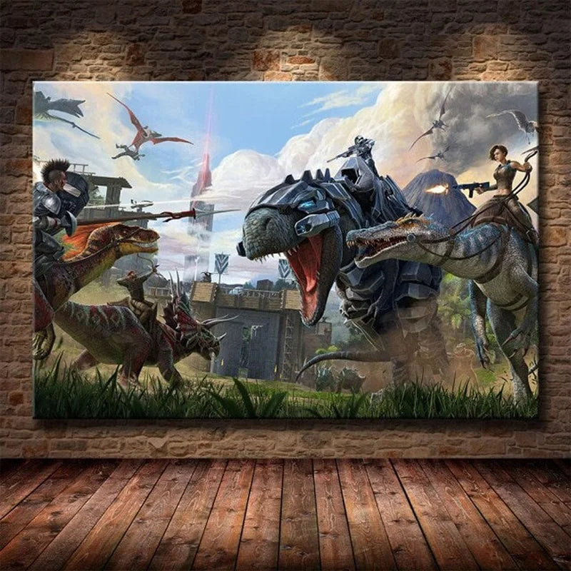 Modular Canvas Ark Survival Evolved Pictures Painting Survival Game Home Decor Print Dinosaur Poster Living Room Modern Wall Art