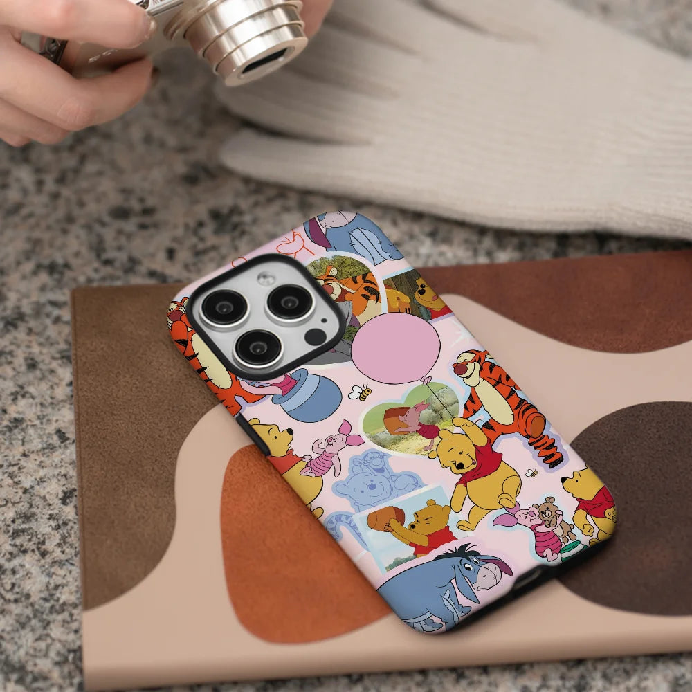 Winnie The Pooh Sticker Phone Case Phone Case Film shell For iPhone 16 15 14 13 12 11 Pro Max Plus
