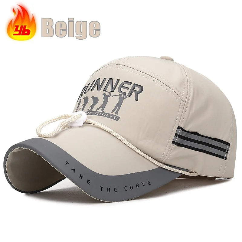 Summer With Windproof Rope Extended Brim Adjustable Cotton Baseball Cap Fishing Hat Trucker Caps Dad Hats