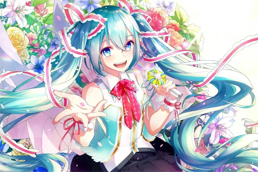 H-Hatsune Anime Miku-Poster Cartoon beautiful girl Anime Canvas Print Poster Poster Wall Art Decoration For Home Room Decoration