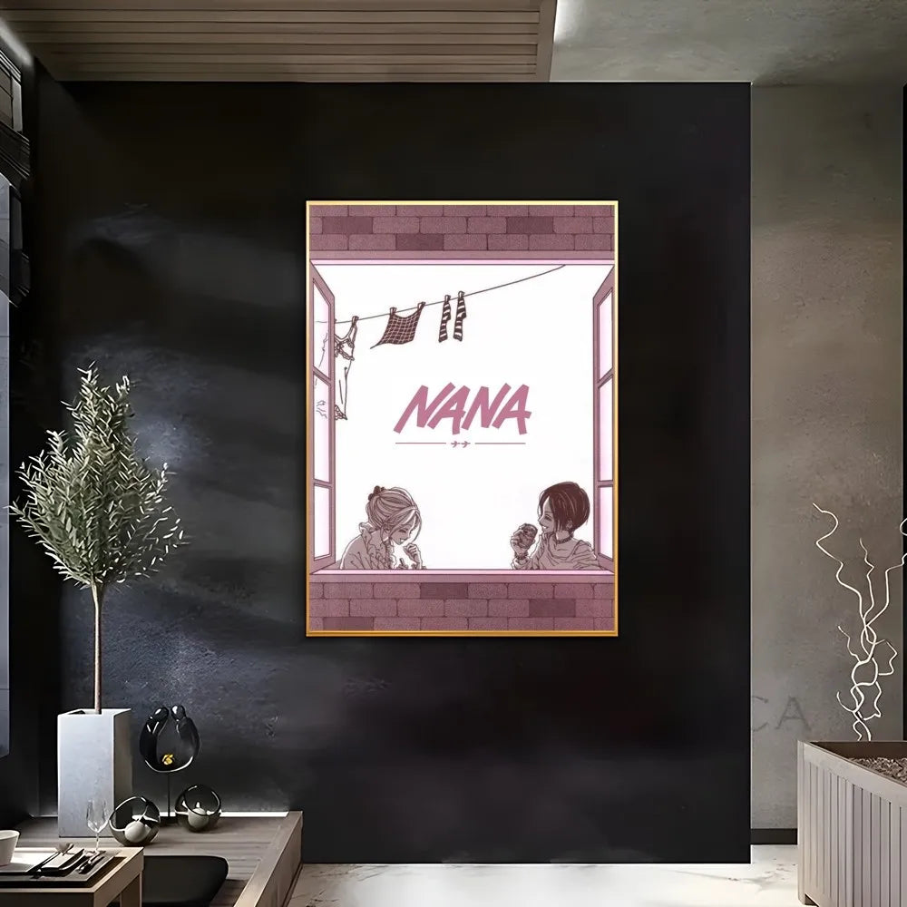 Anime Nana Osaki Line Poster Sticky Wall Art Printing Waterproof Home Living Bed Room Bar Aesthetic Decor