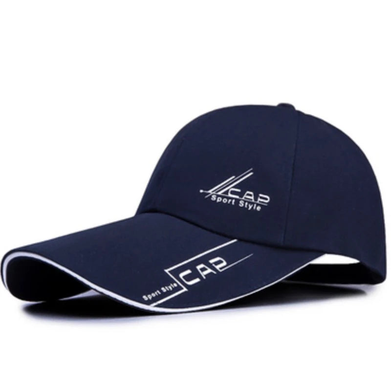 2024 Sports Baseball Cap Summer Long Visor Brim Shade Sun Hats Mens Snapback Hats Peaked Cap Outdoor Baseball Cap Bone Gorras