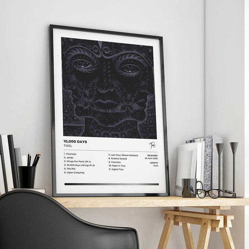 90s Rock Band Tool Poster Retro Music Album 10000 Days Lateralus Canvas Print Wall Art Picture Office Dorm Room Aesthetic Decor