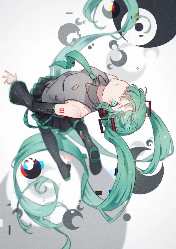 H-Hatsune Anime Miku-Poster Cartoon beautiful girl Anime Canvas Print Poster Poster Wall Art Decoration For Home Room Decoration