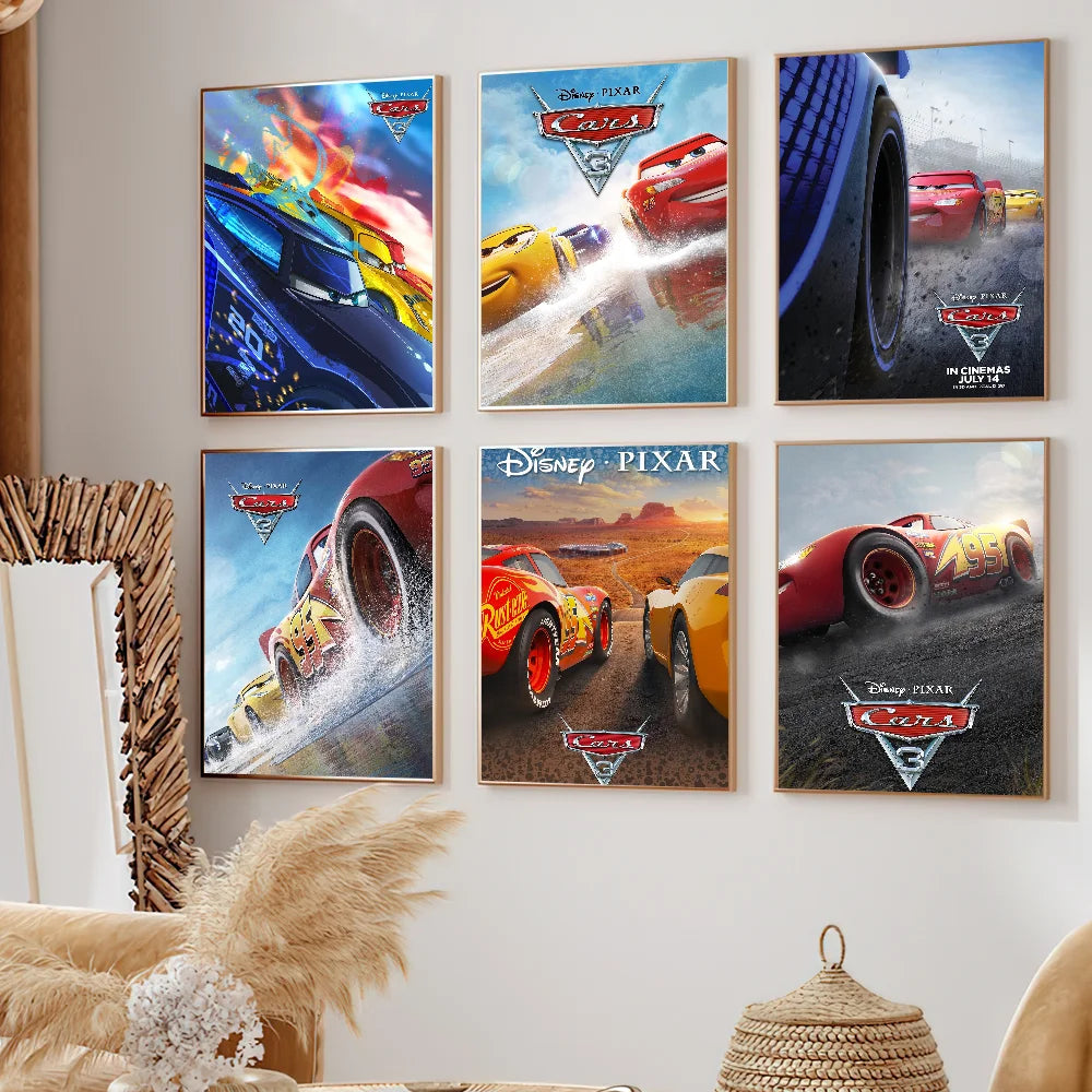 Cartoon C-ars 3 Poster Prints Wall Sticker Bedroom Living Office Home Room Decoration Painting Self Adhesive