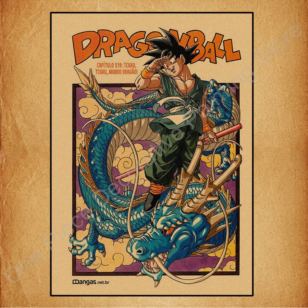 Bandai Classic Anime Retro Dragon Ball HD Poster Goku Gohan Vegeta Piccolo Friza Canvas Painting Print Wall Art Children Gift