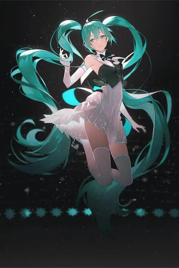 H-Hatsune Anime Miku-Poster Cartoon beautiful girl Anime Canvas Print Poster Poster Wall Art Decoration For Home Room Decoration