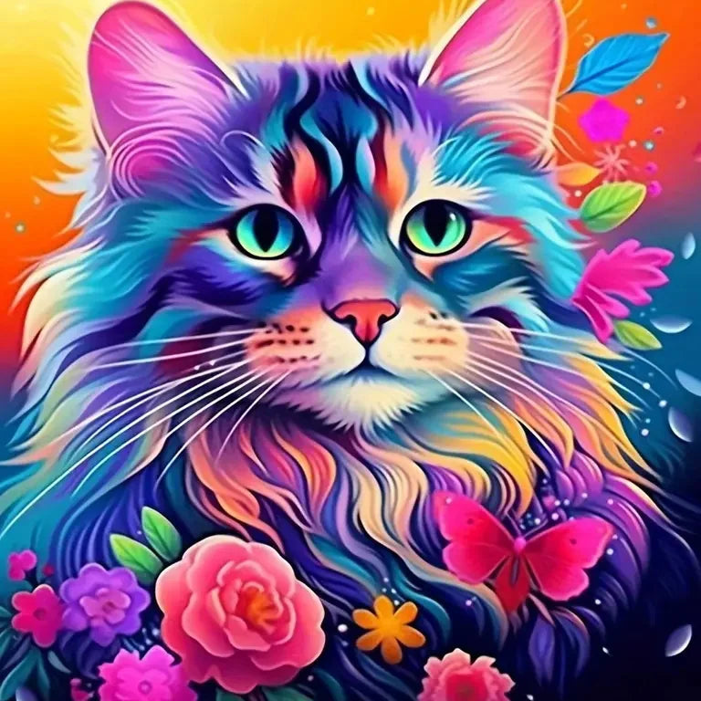 Handpainted Oil Painting Animal Cat Unframe Adult Painting by Numbers Dog Lion Acrylic Paint Wolf Home Living Room Art Craft