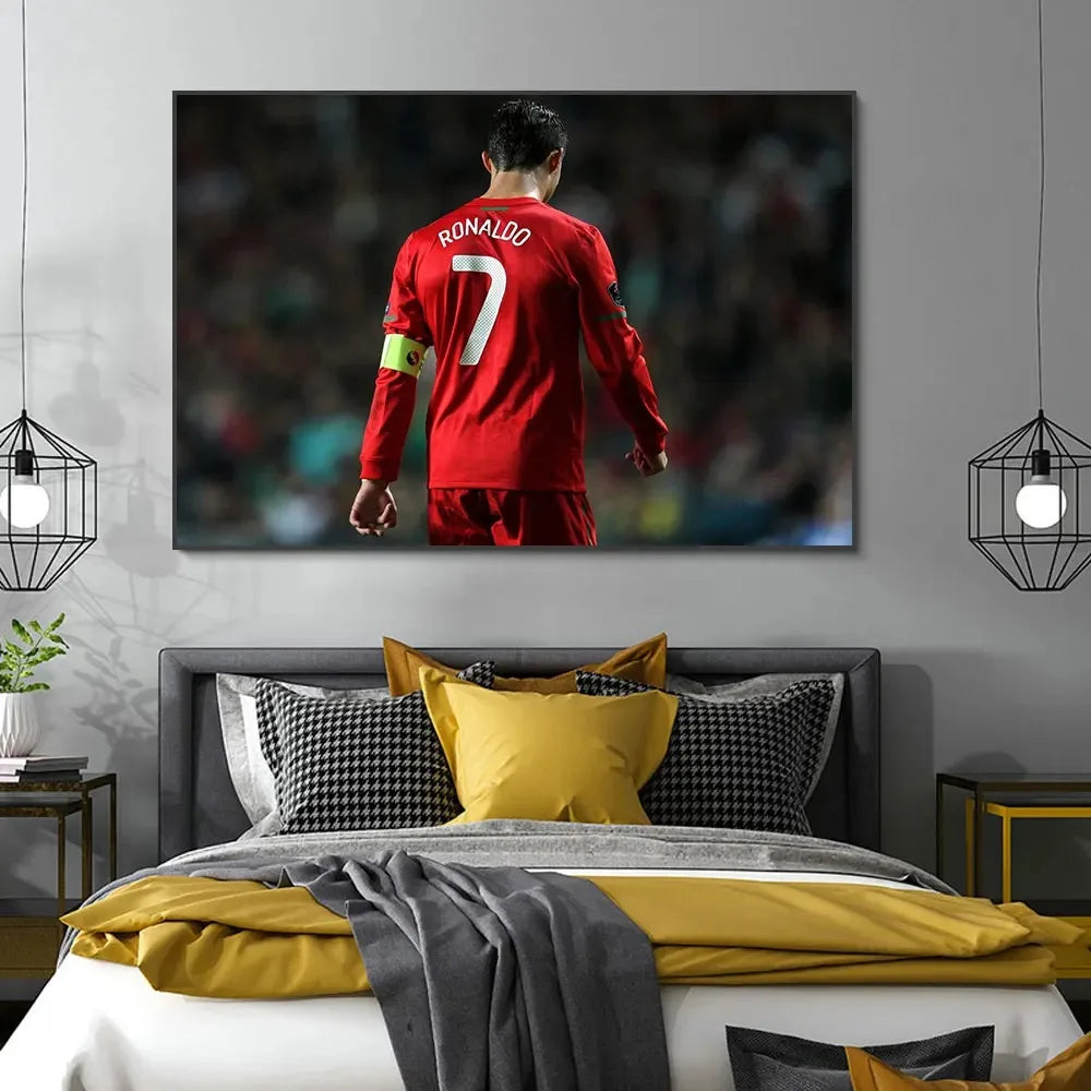 Portugal Super Football Star C-CR7 Poster Prints Motivational Quotes Canvas Painting Soccer Fans Room Decor No Frame