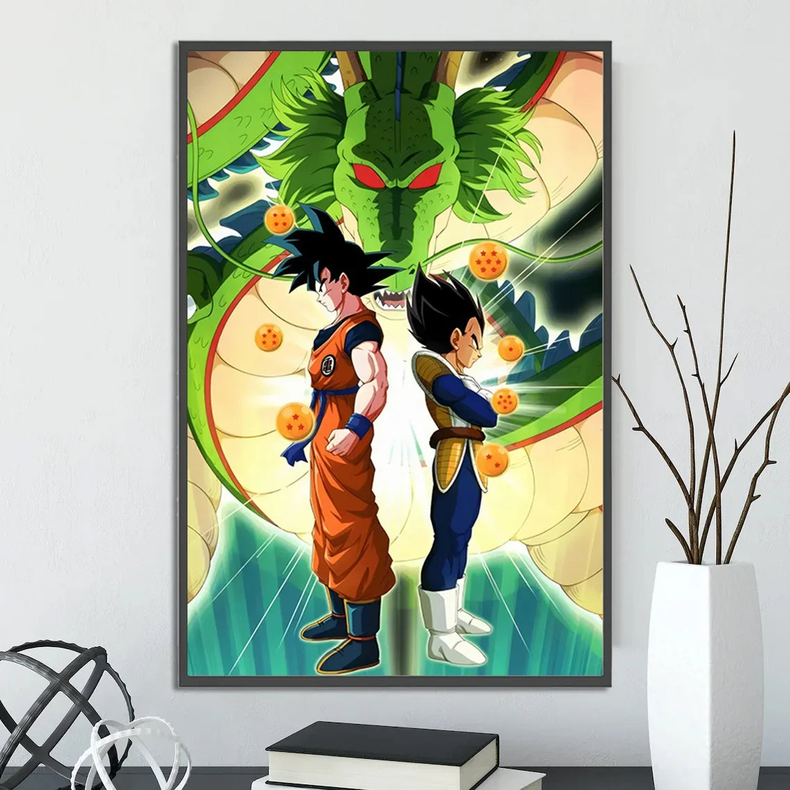 Dragon Ball Self-adhesive Poster Saiyan Goku Anime Wallpapr Figures Home Decoration Painting Pictures Wall Art Birthday Gift