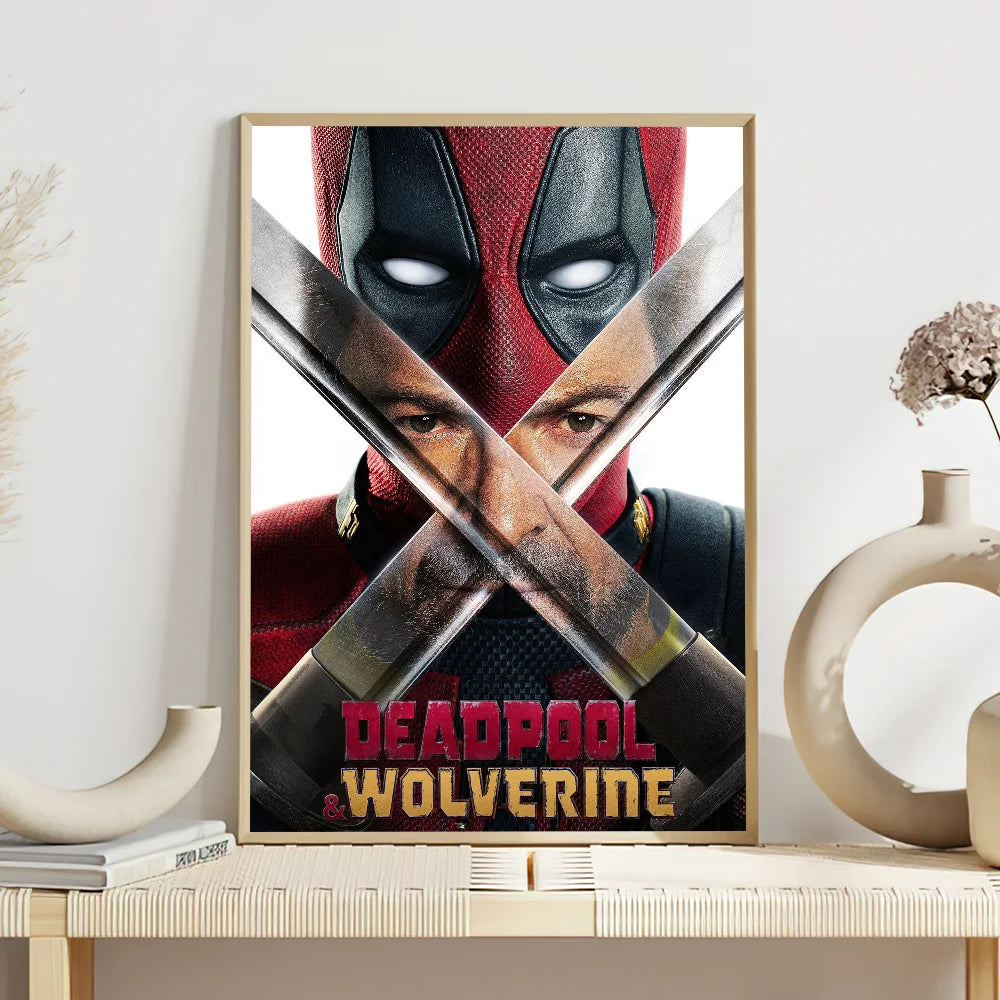 Movie Deadpool W-Wolverine Poster Self Adhesive Painting Living Room Office Decoration Bedroom Home Wall Sticker Prints