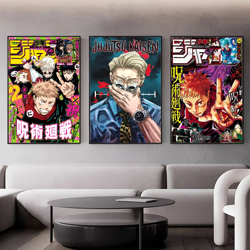 Jujutsu Kaisen Anime Anime Posters Sticky HD Quality Wall Art Retro Posters for Home Kawaii Room Decor