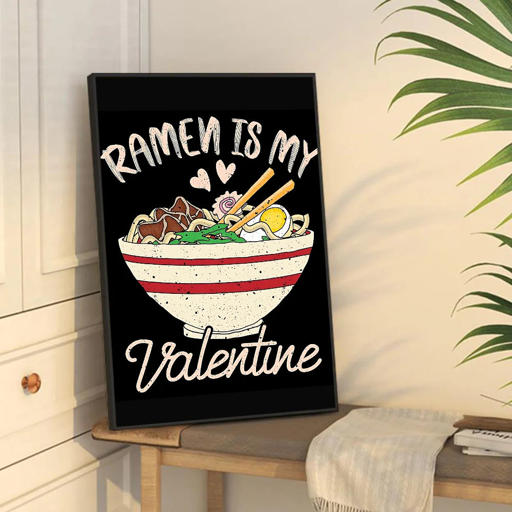 Hot Style Ramen Animal Cat Anime Posters Sticky Whitepaper Sticker DIY Room Bar Cafe Kawaii Room Decor
