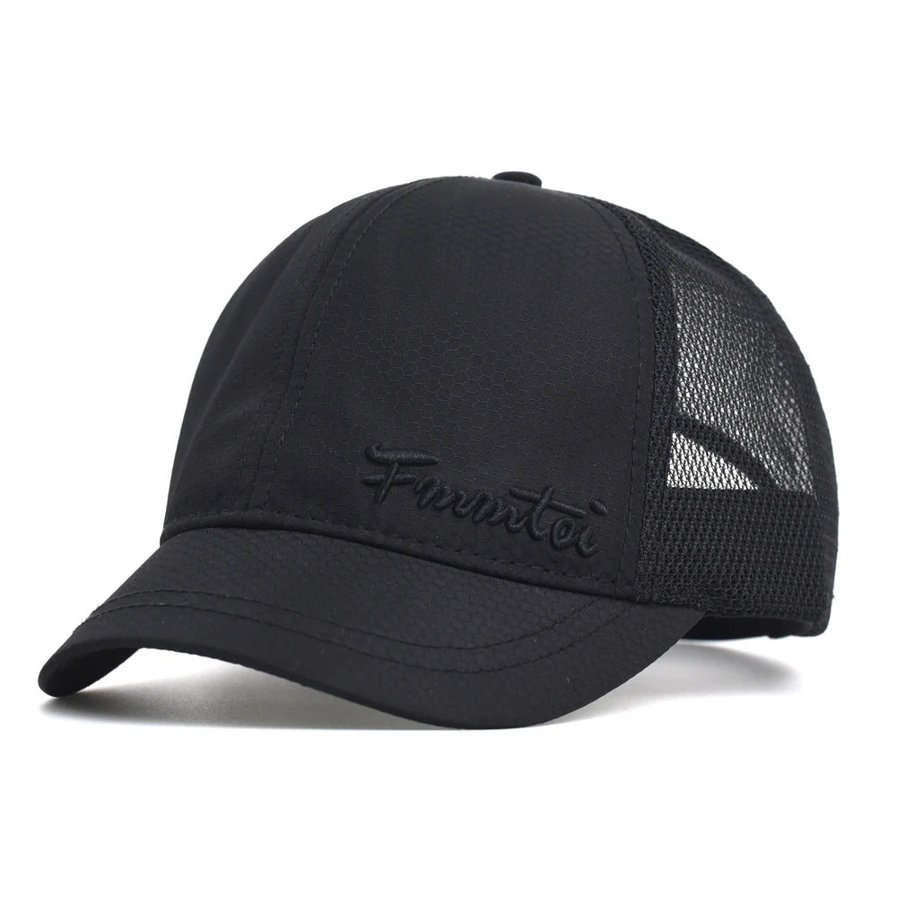 Summer Spring Short Brim Mesh Baseball Cap Men Women Breathable Dad Hat Adjustable Solid Trucker Style Low Profile Caps