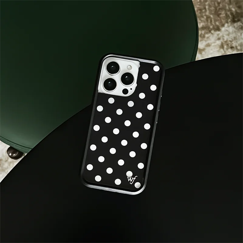 Cartoon Cute Puppy Coffee Ice Cream Wildflower Case For iPhone 13 12 14 15 16 Pro Max WF Sad line expression Wave Point Cover