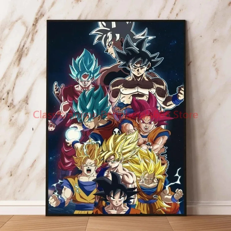 Canvas Wall Art Dragon Ball Goku Aesthetic Poster Room Home Decoration Paintings Hanging Classic Birthday Gifts
