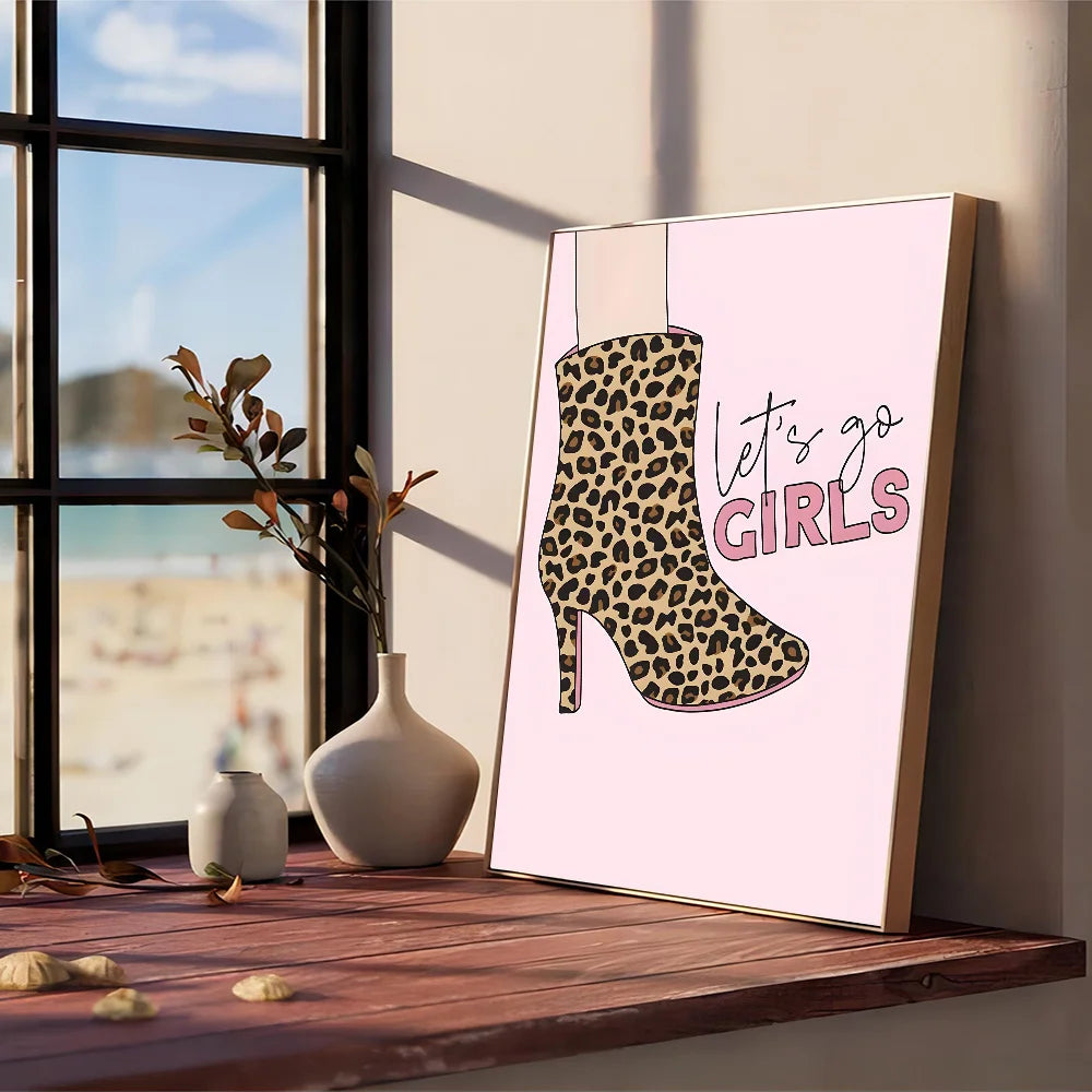 Wild Leopard Tiger Vase Flower Rainbow Girl Power Poster Kraft Paper Prints Home Room Cafe Bar Art Wall Decor Aesthetic Painting