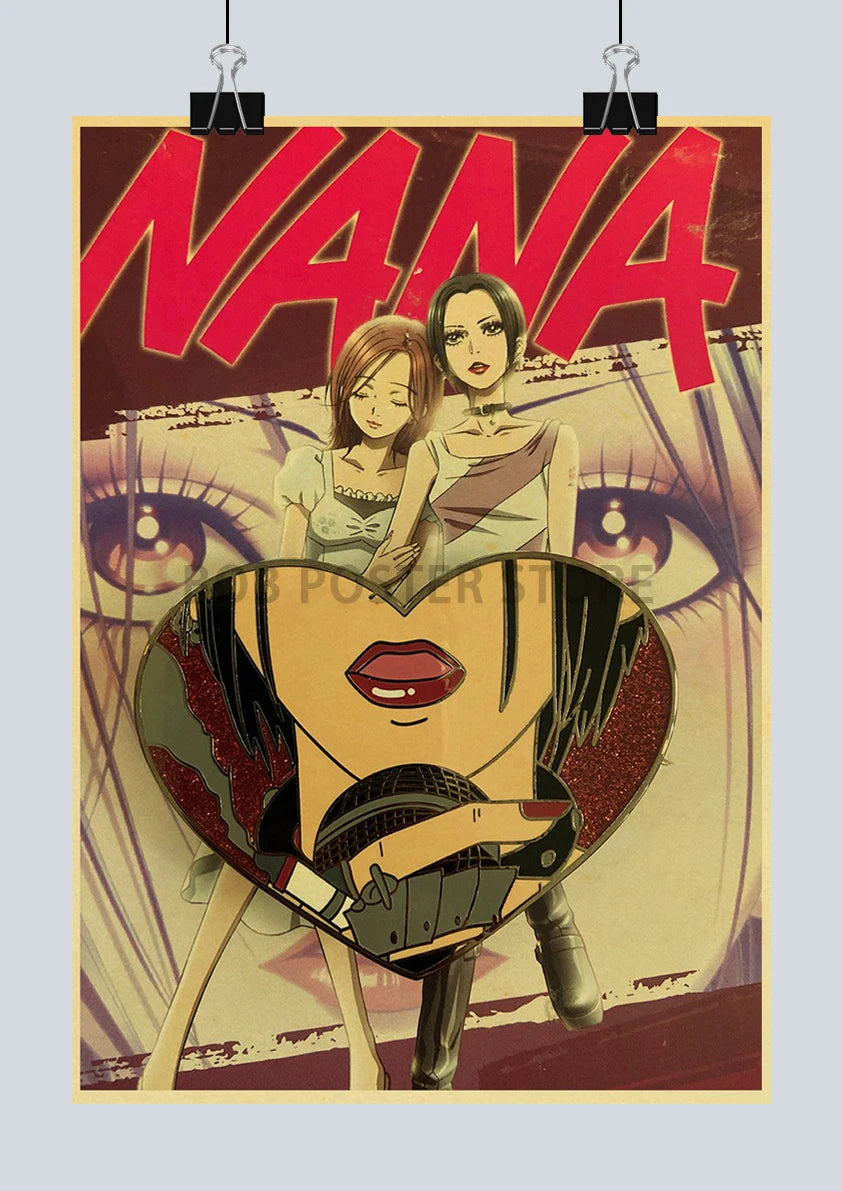 Japan Anime NANA Posters Retro Kraft Paper Sticker Poster 2021 Arrivals Bar Cafe Decor Nostalgia Gift Funny Prints Wall Painting
